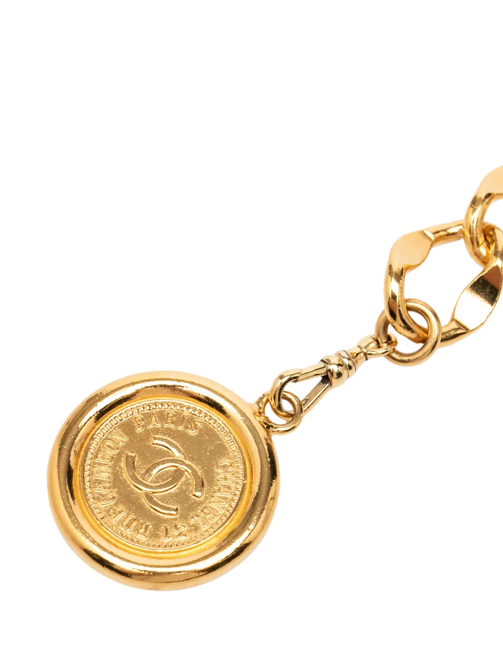 CHANEL Pre-Owned 1980-2010 Gold Plated CC Medallion Chain Link belt - Oro