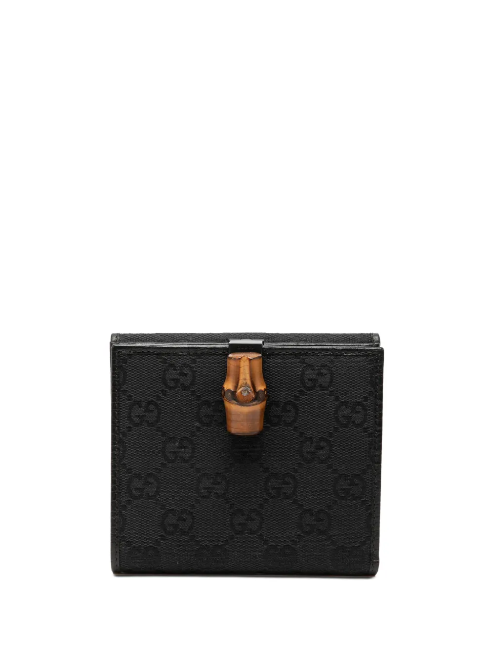 Gucci Pre-Owned 2000-2015 GG Canvas and Leather Bamboo Compact Wallet small wallets - Nero