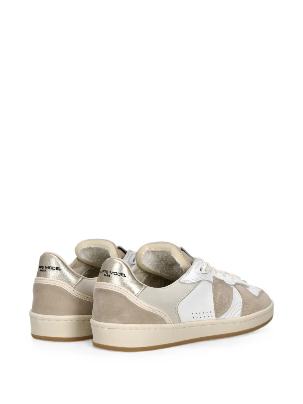 Philippe Model Paris logo-patch panelled sneakers Beige