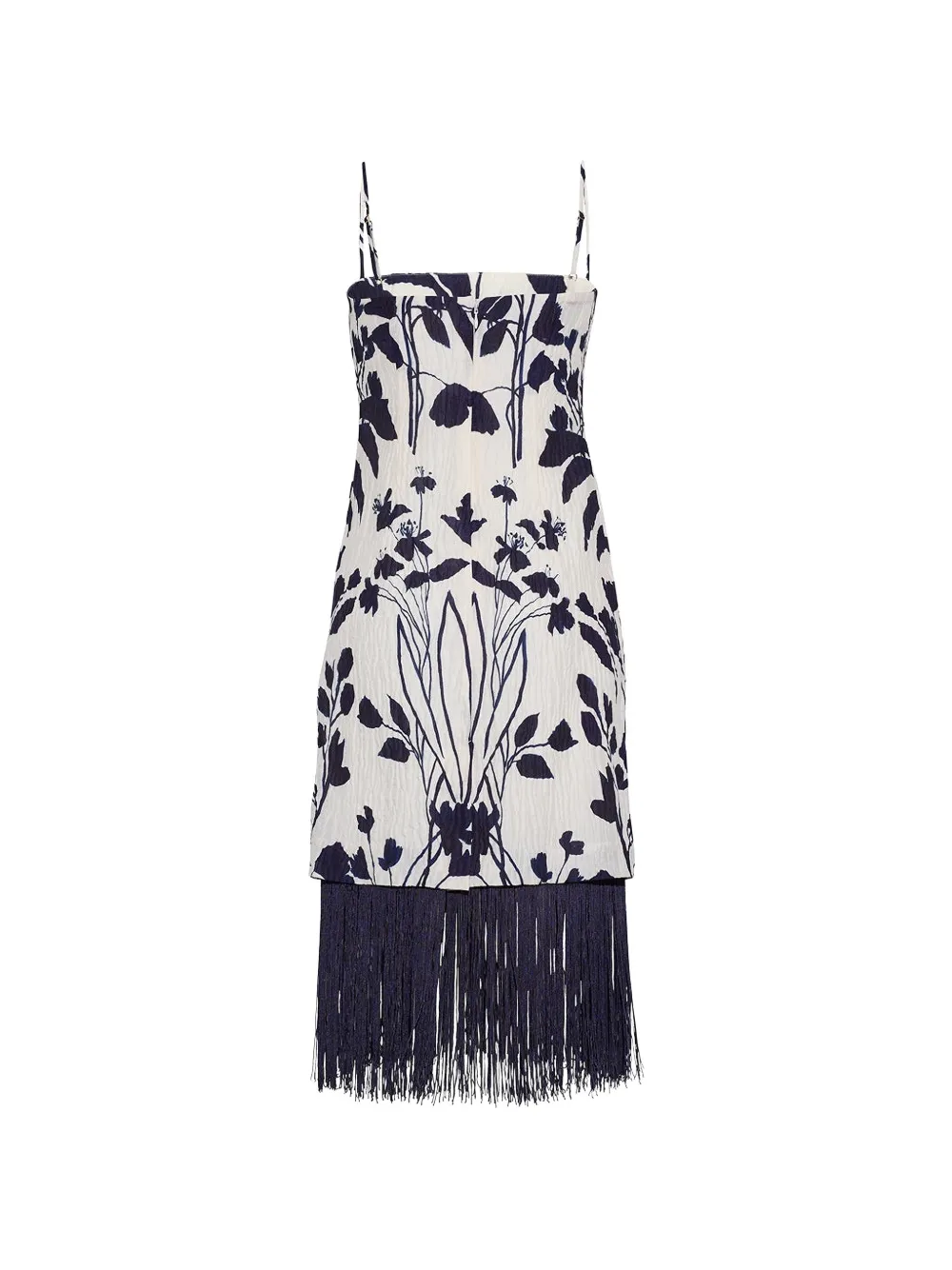 Cara Rita midi-jurk met bloemenprint en franje afwerking Wit