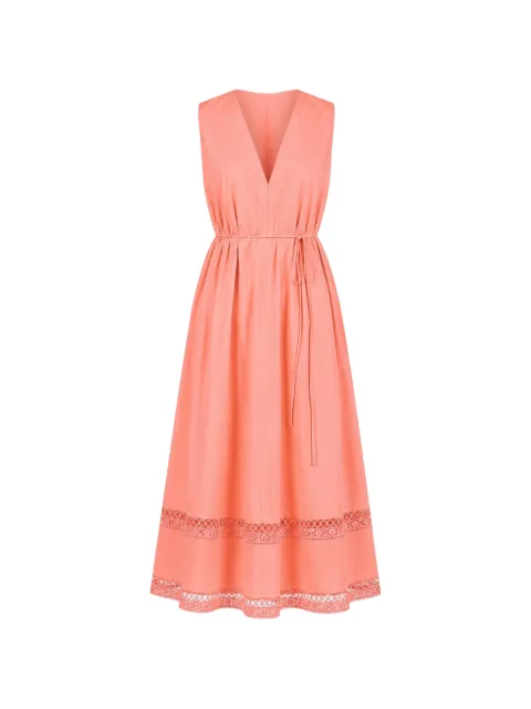TWINSET crochet-trim sleeveless midi dress