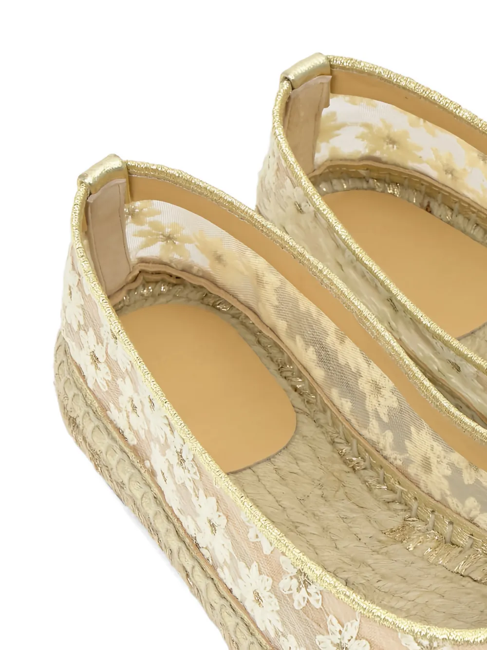 Castañer Platte espadrilles met geborduurde bloemen Beige