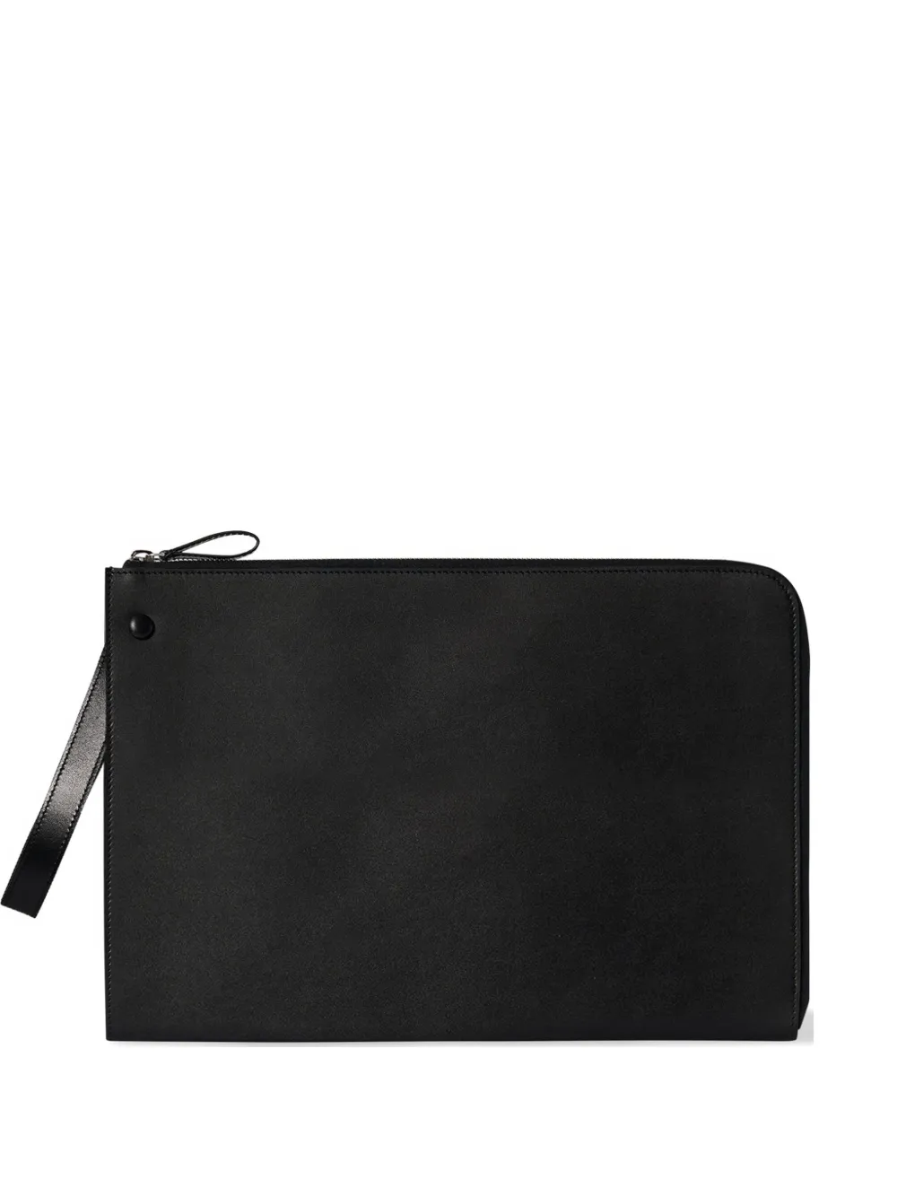 The Row wrist-strap zip-top clutch bag - Nero