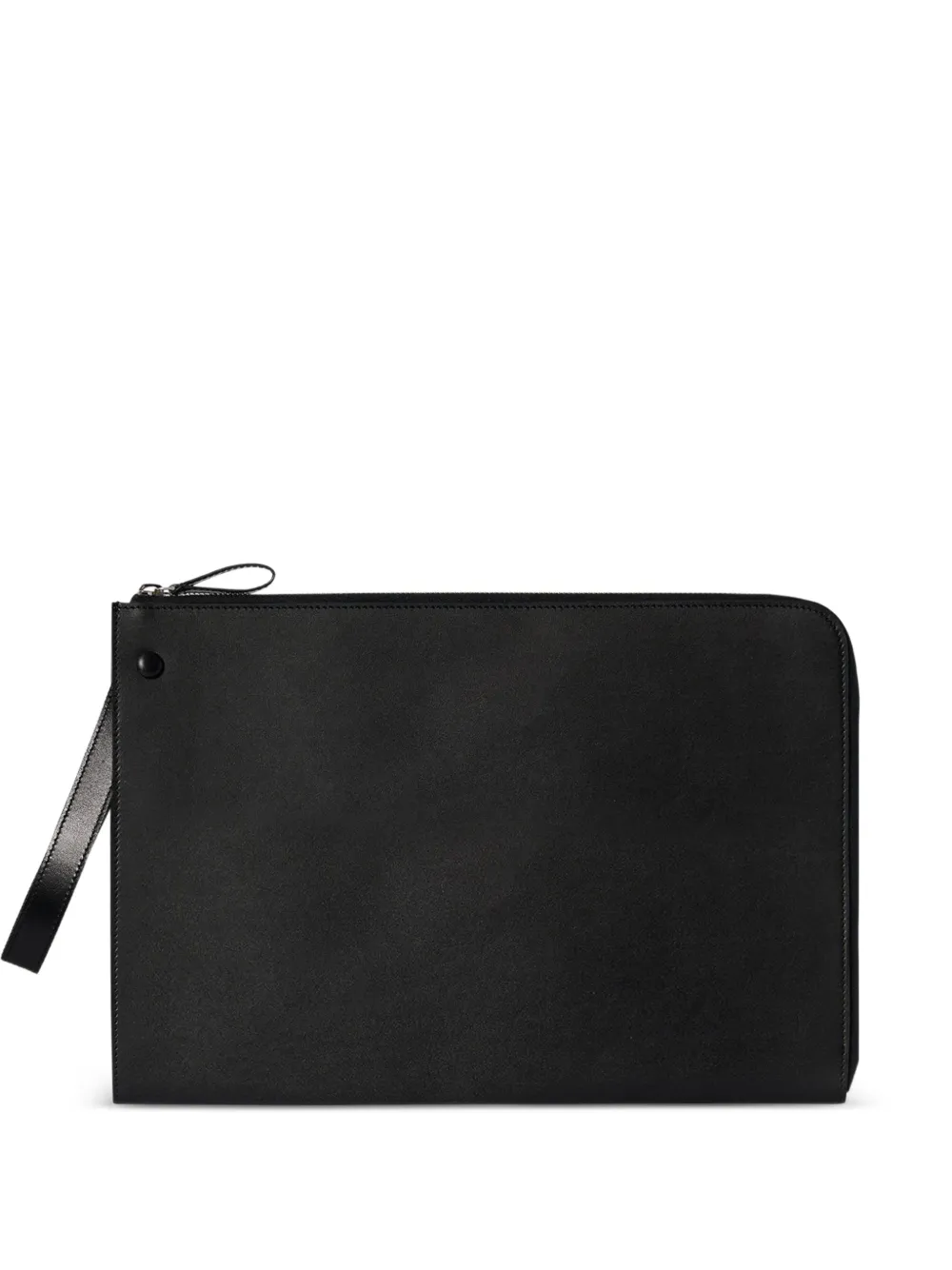 The Row wrist-strap zip-top clutch bag - Nero