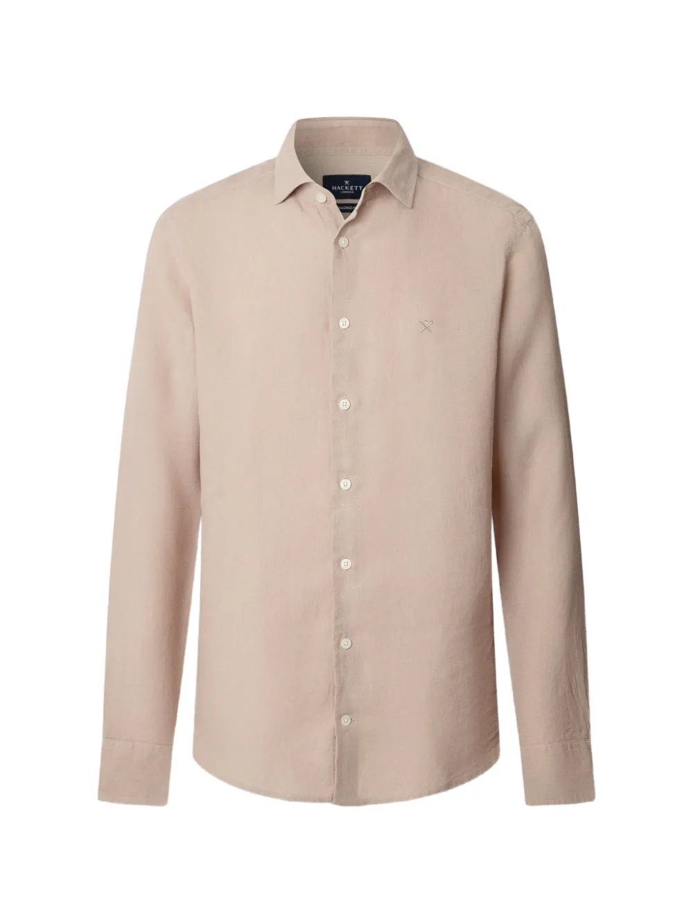 Hackett Garment-dyed Linen Shirt In Neutral