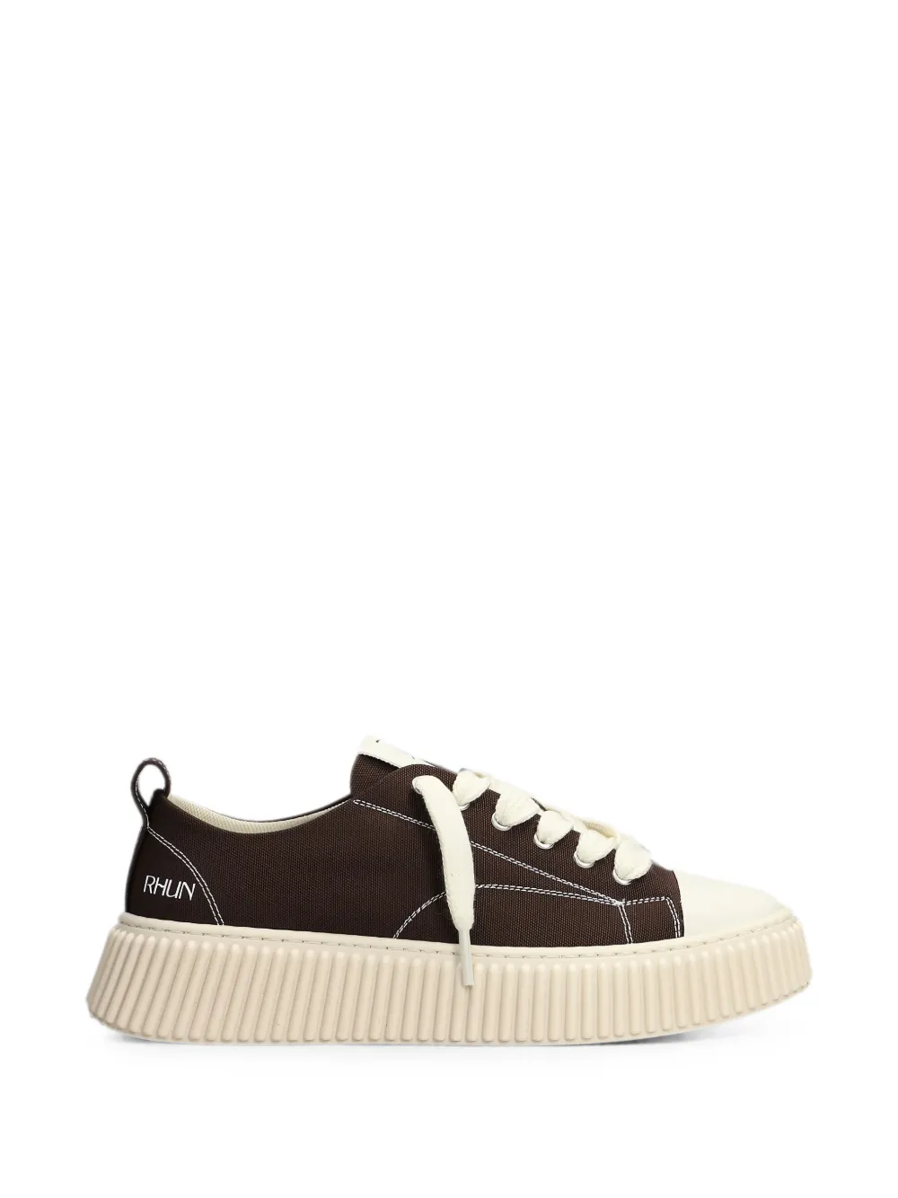 Rhun 2020 Treble logo-print canvas sneakers - Marrone