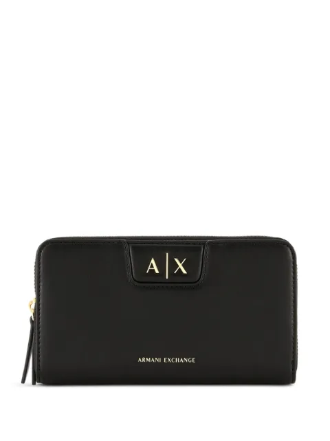 Armani Exchange logo-plaque zip-around wallet