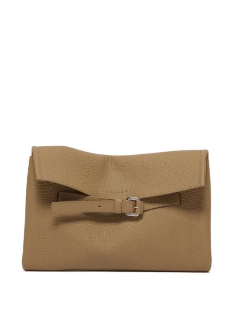 Orciani Venus buckle-detail pebbled clutch bag