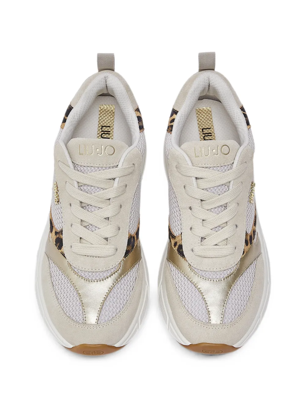 LIU JO leopard-print panelled sneakers Beige