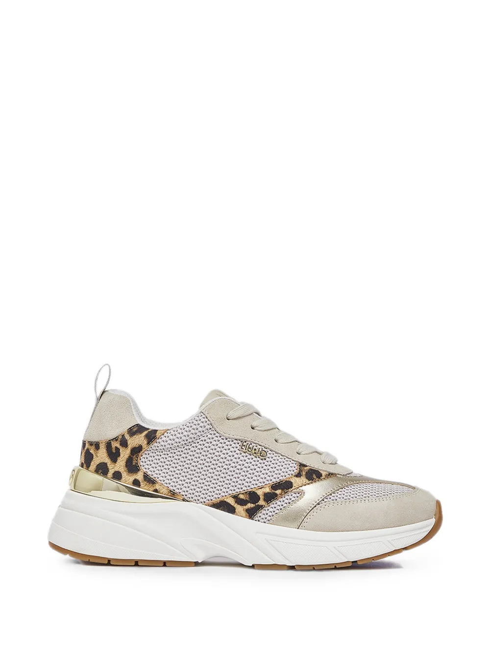 LIU JO leopard-print panelled sneakers Beige
