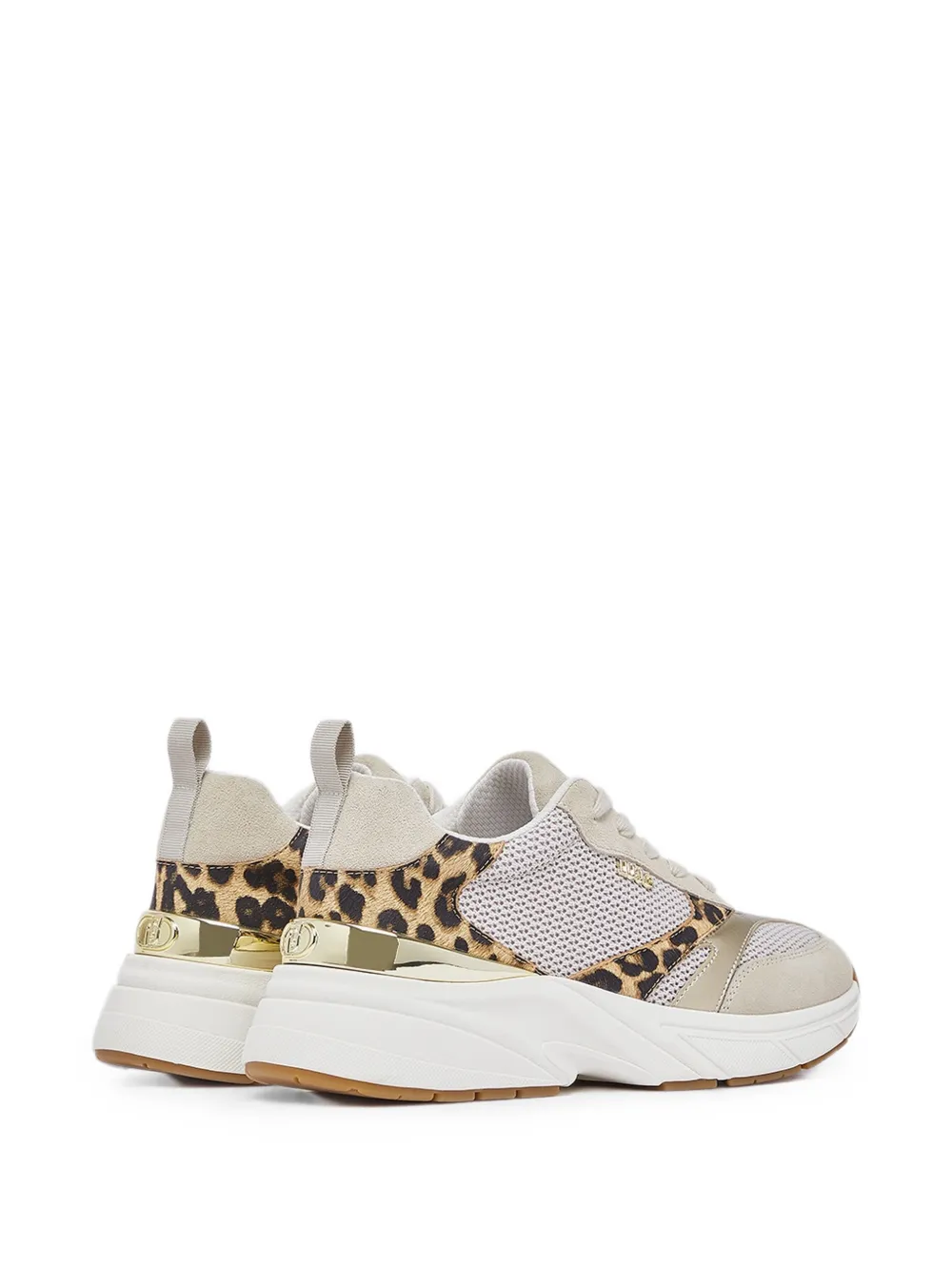 LIU JO leopard-print panelled sneakers Beige