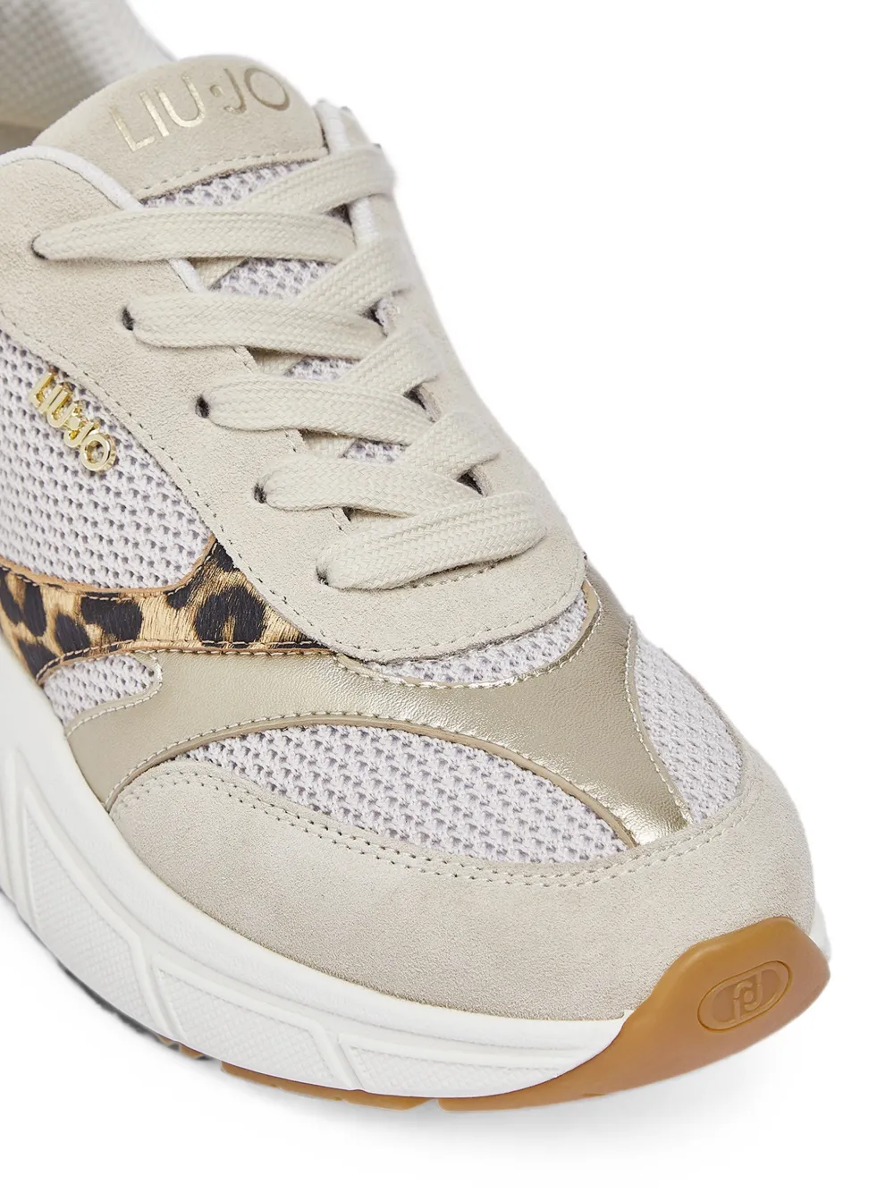 LIU JO leopard-print panelled sneakers Beige