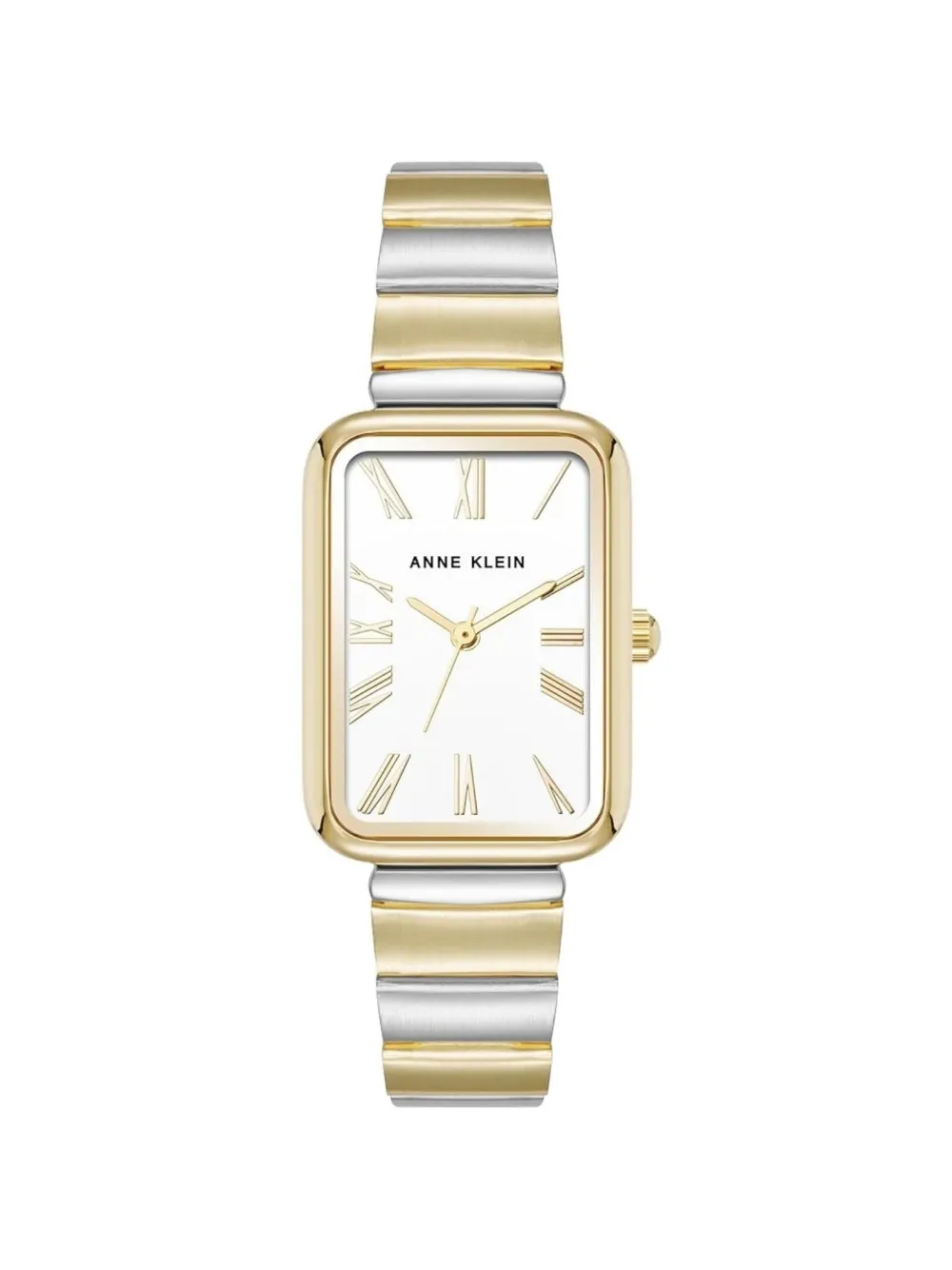 ANNE KLEIN Dial rectangular face two-tone link watch - Bianco