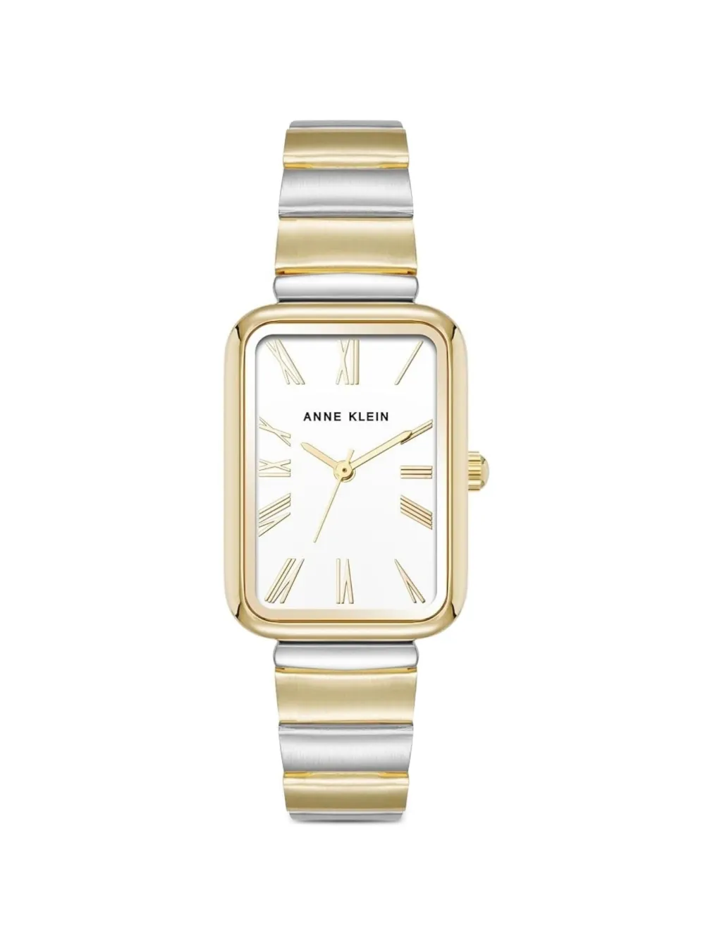 ANNE KLEIN Dial rectangular face two-tone link watch - Bianco
