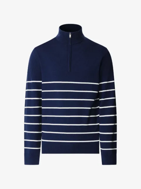 Hackett London stripe-pattern half-zip sweater