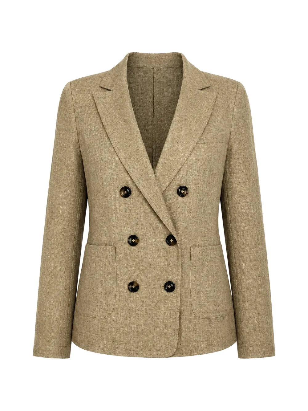 TRUE AVENUE double-breasted linen blazer - Toni neutri