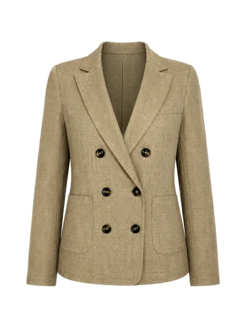 TRUE AVENUE blazer de lino con doble botonadura