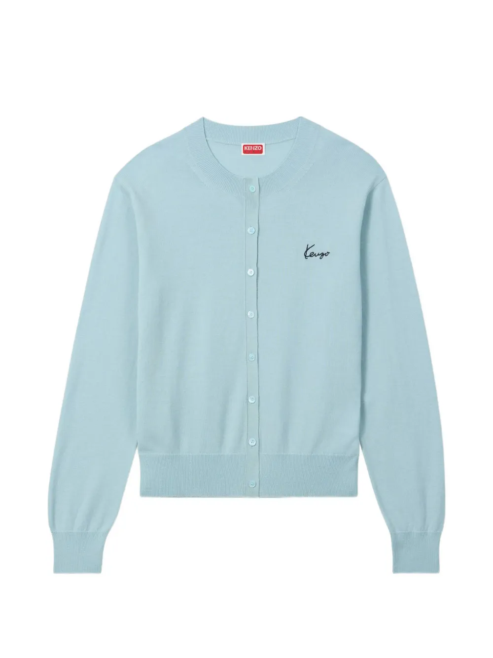 Kenzo logo-embroidered button-up cardigan - Blu