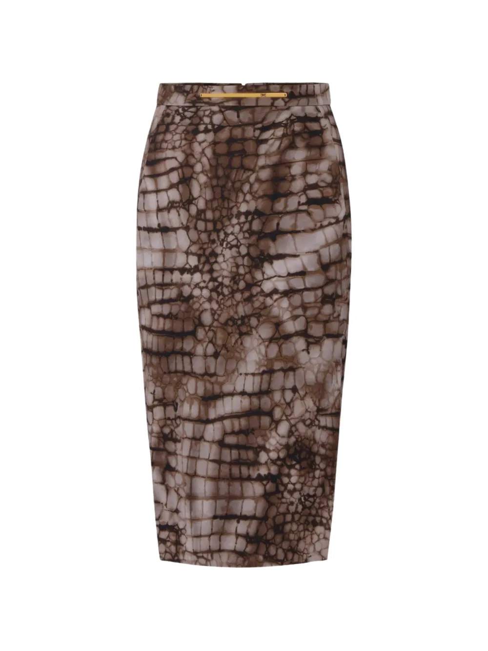 Elisabetta Franchi crocodile-print midi pencil skirt - Braun