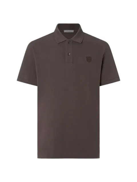 Corneliani logo-patch piqué polo shirt
