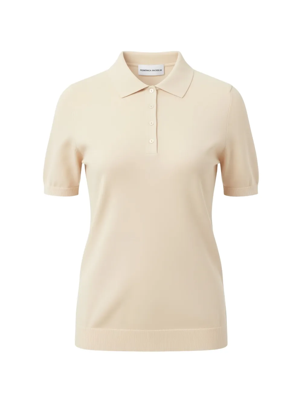 Emerson Renaldi fine-knit short-sleeve polo shirt - Toni neutri