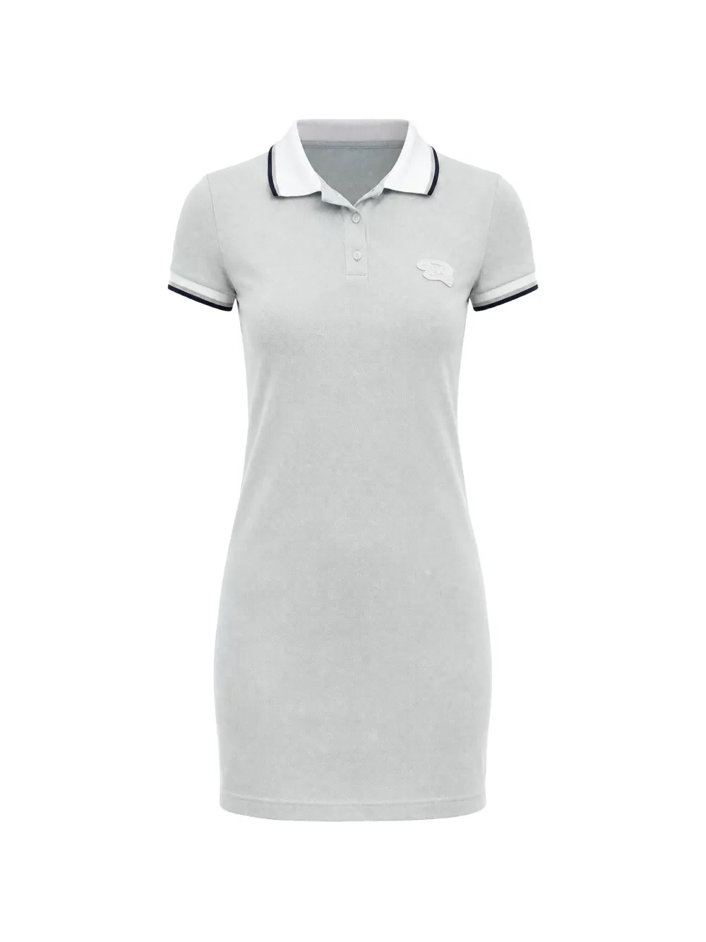 Dsquared2 Embroidered-logo Cotton Mini Polo Dress In Gray