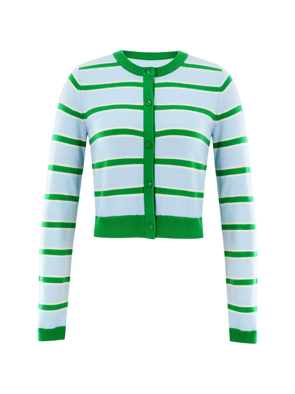 alice + olivia striped cropped cardigan - Blu