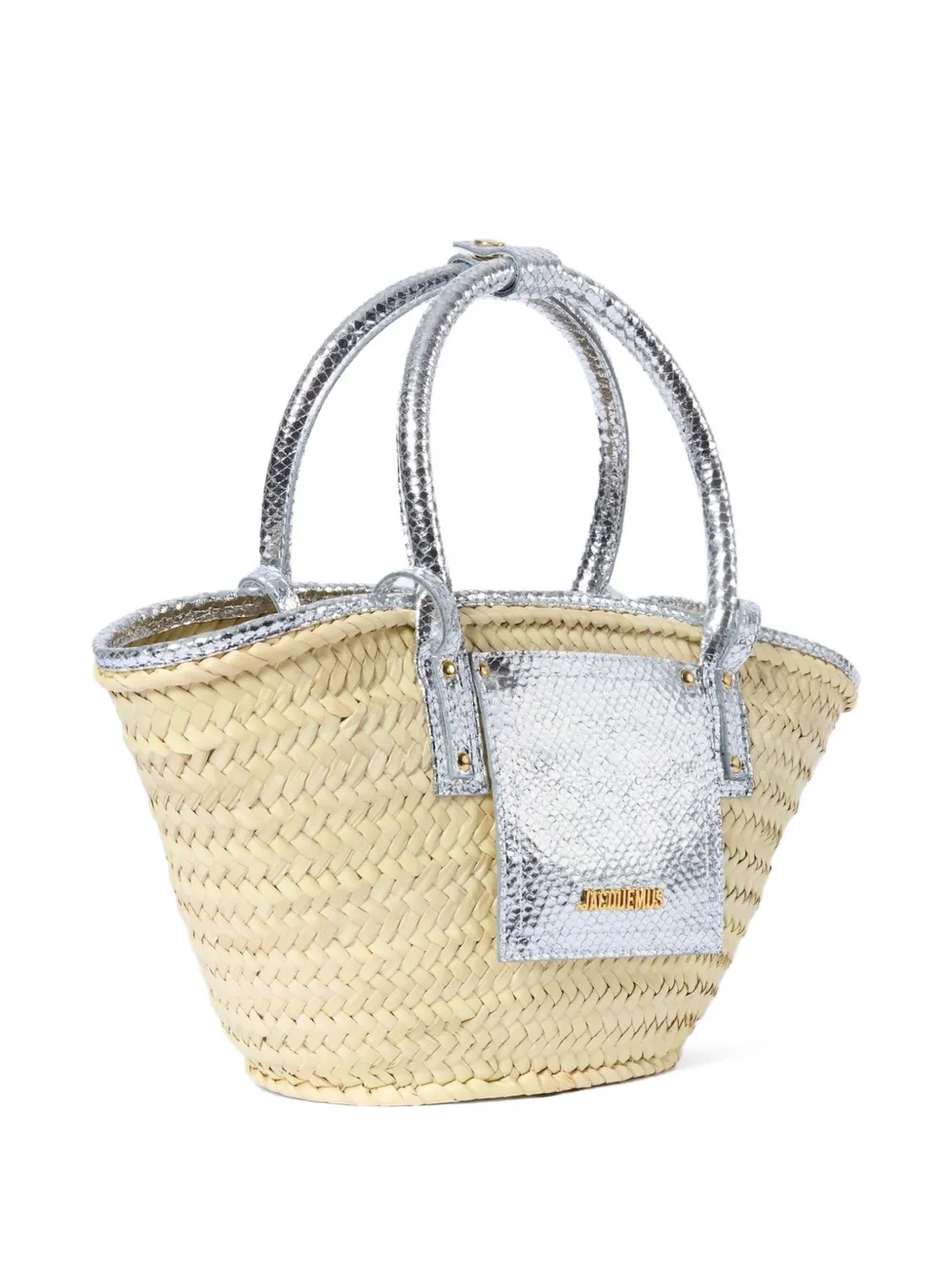 Jacquemus Soli kleine geweven shopper Beige