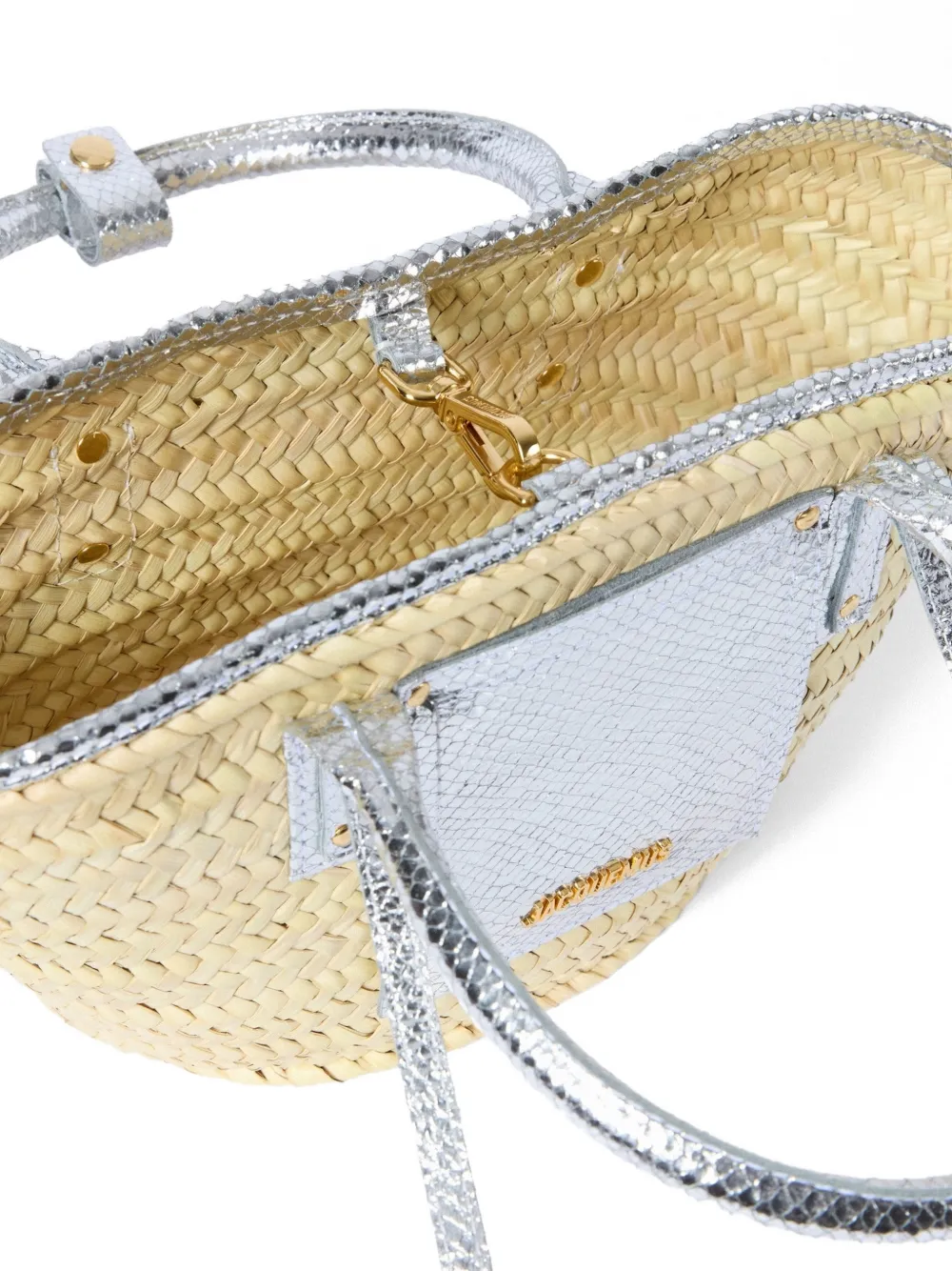 Jacquemus Soli kleine geweven shopper Beige