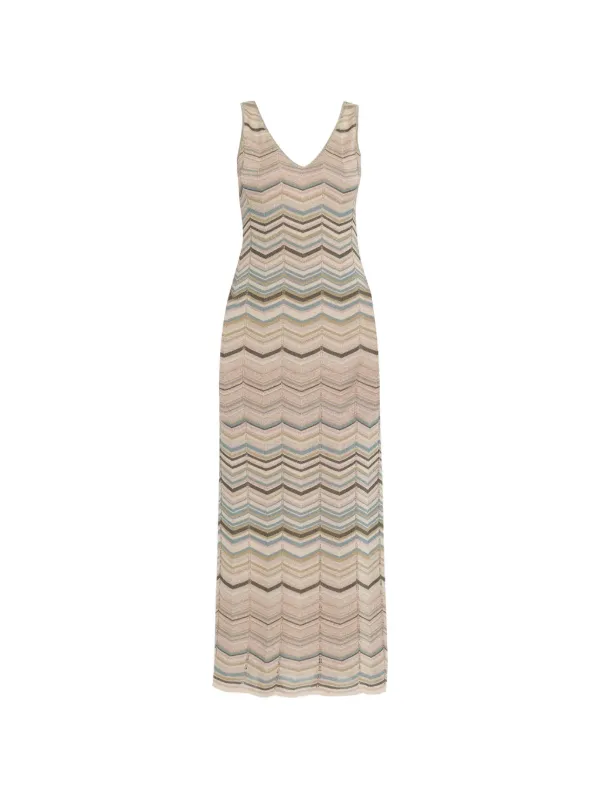 knit chevron dress GUESS Women's Eco Sleeveless Vera Chevron Lace Back Dress