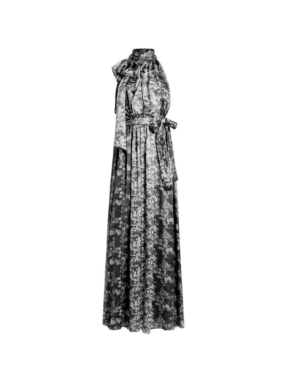 Collini Milano Meg bow-detail halterneck maxi dress - Nero