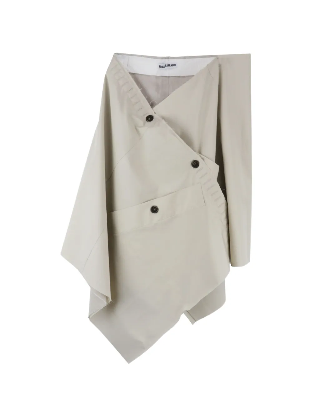 SONIA CARRASCO wrap-design asymmetric skirt - Neutrals