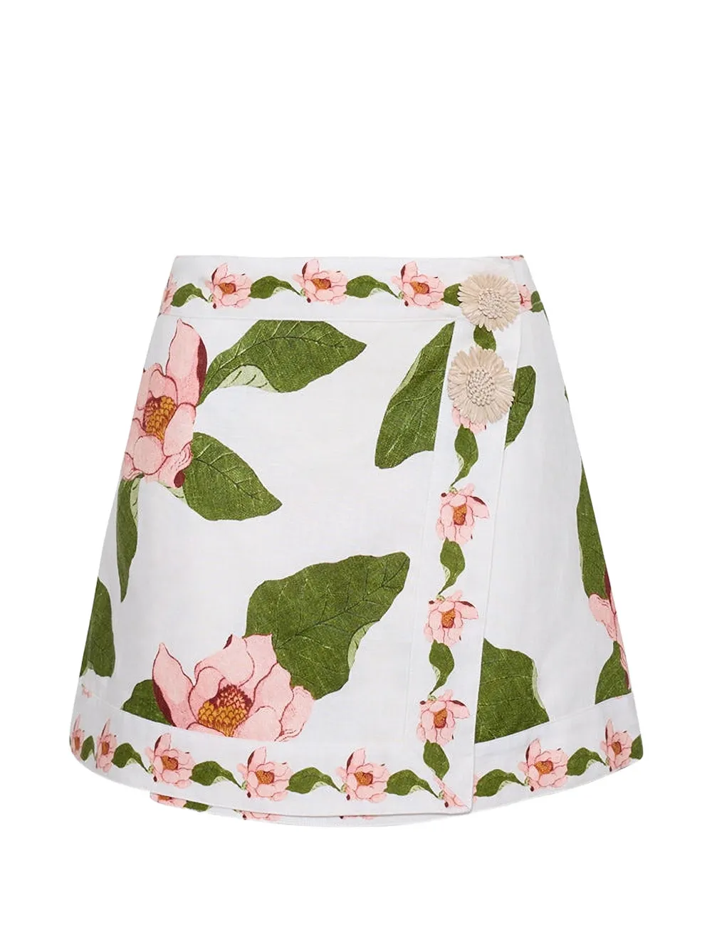 Cara Cara Fischer floral-print mini skirt - Bianco