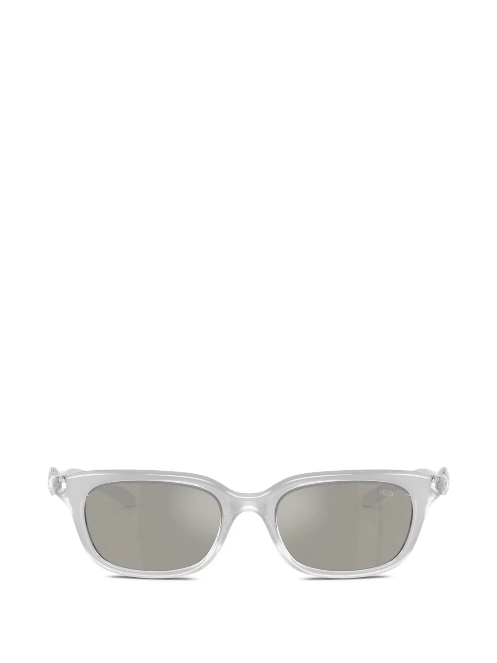 Diesel logo-detail rectangle-frame sunglasses - Grigio