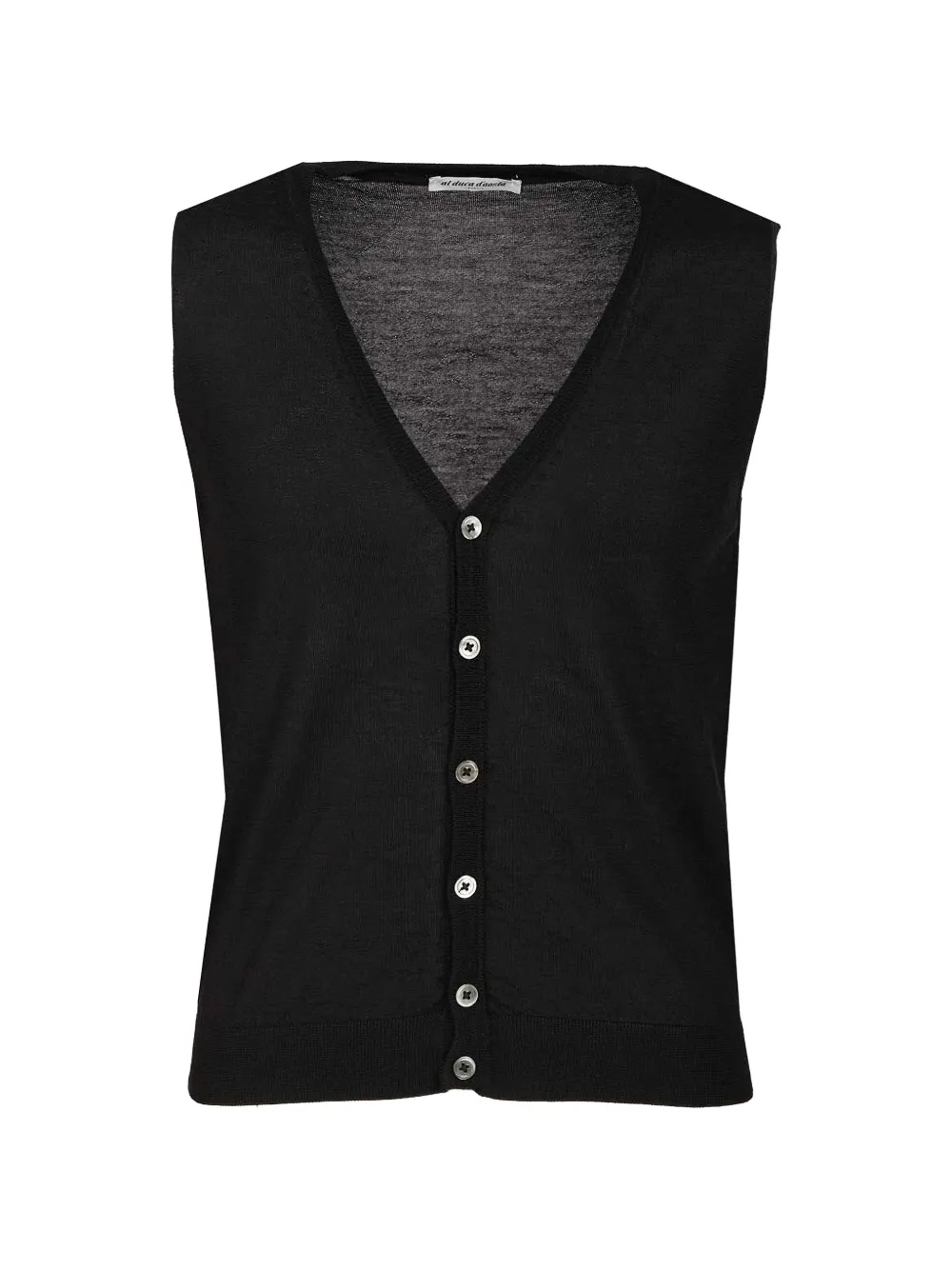 Al Duca D’Aosta 1902 button-up sleeveless knitted cashmere vest - Nero