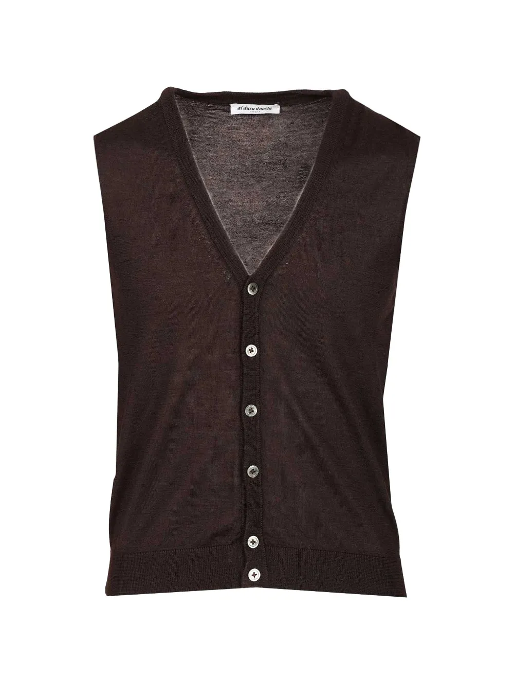 Al Duca D’Aosta 1902 button-up sleeveless knitted cashmere vest - Marrone