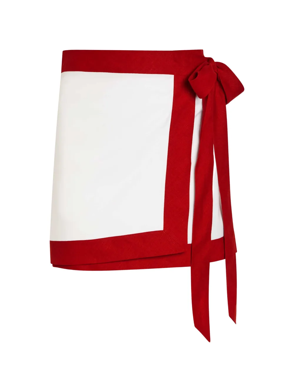 LIBEROWE contrast-trim wrap mini skirt - Bianco
