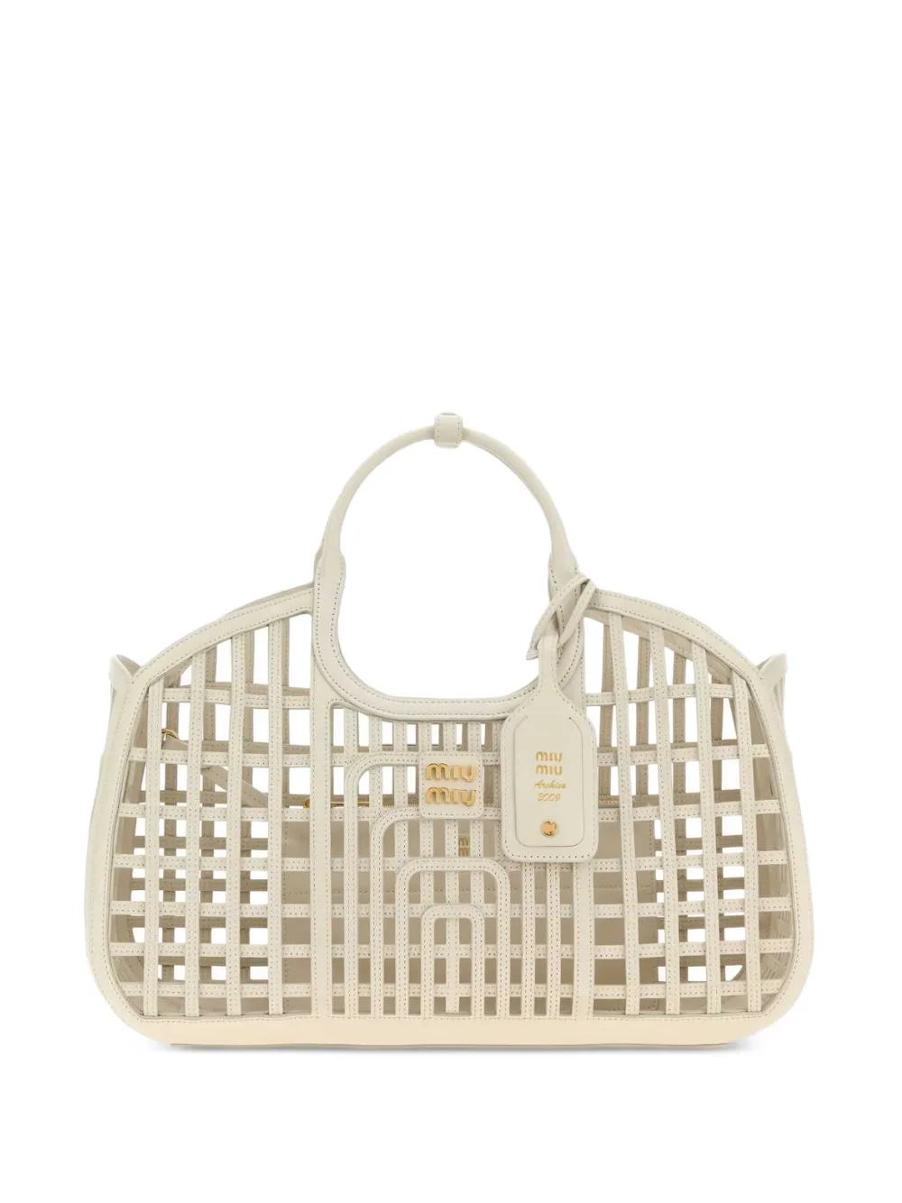Miu Miu Borsa a spalla con cut-out - Toni neutri