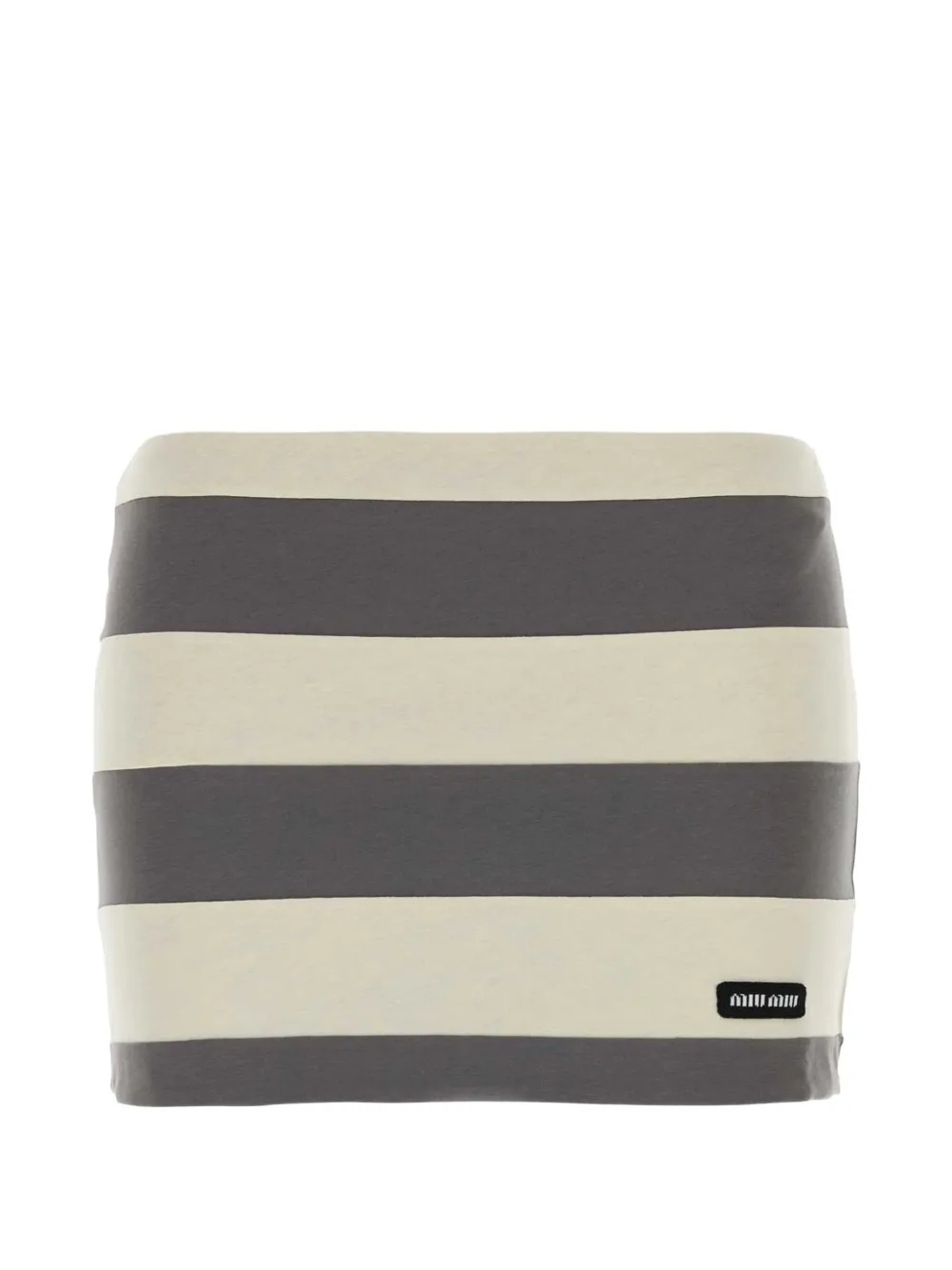 Miu Miu embroidered striped skirt - Grigio