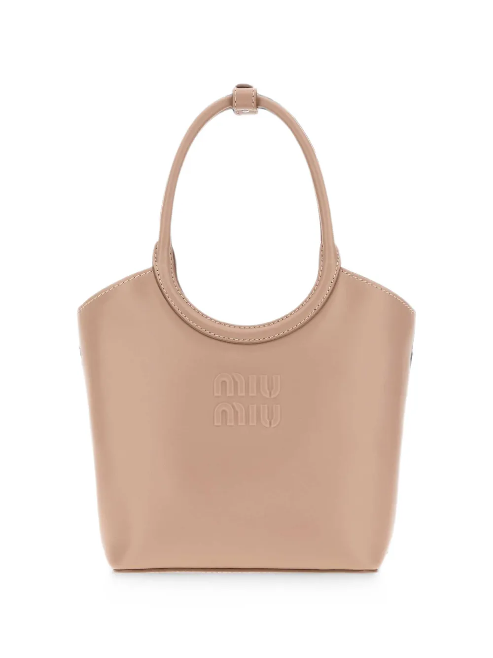 Miu Miu Ivy embossed-logo shoulder bag - Nude