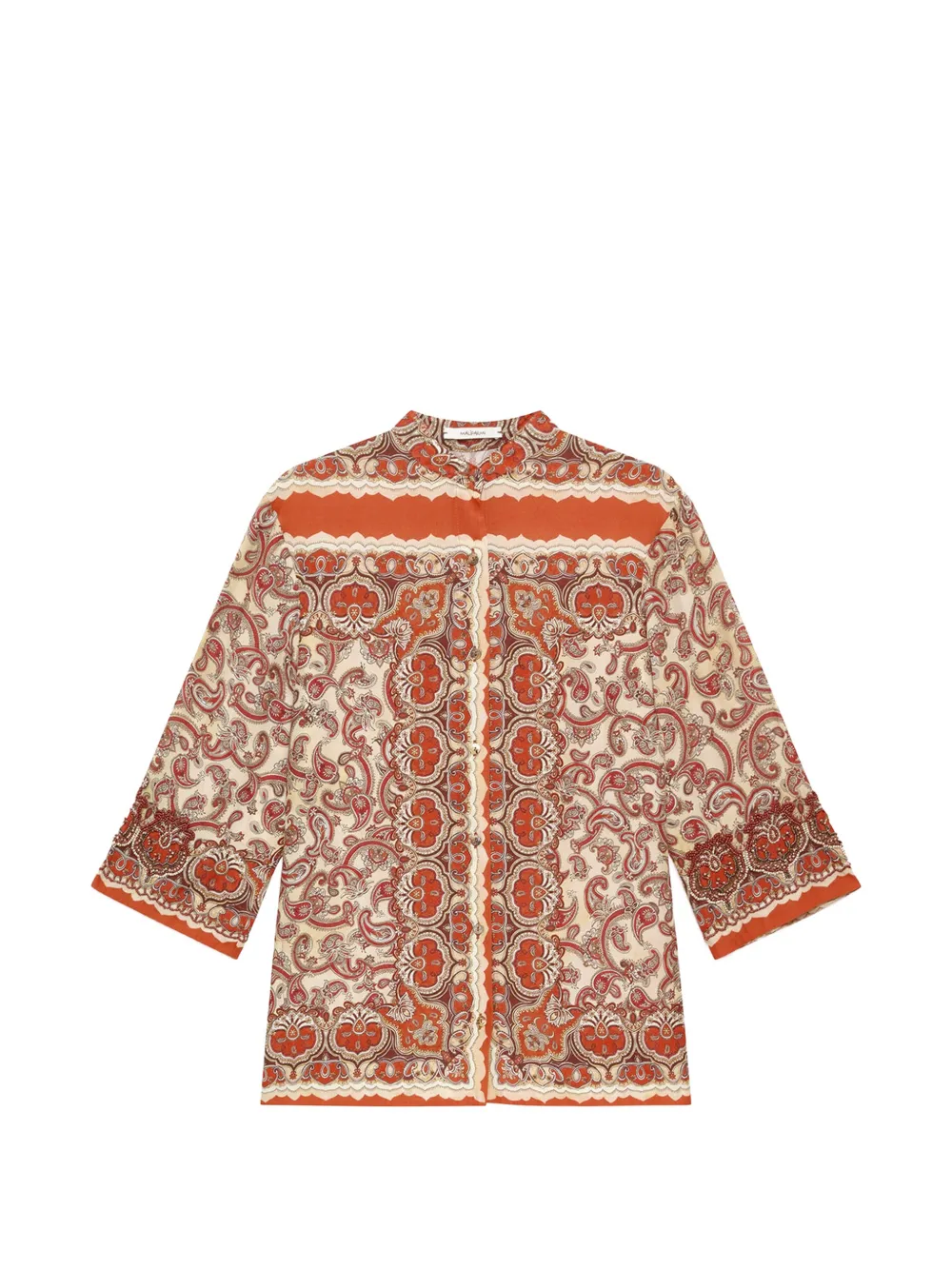 MALIPARMI Sunset Paisley embroidered shirt - Orange