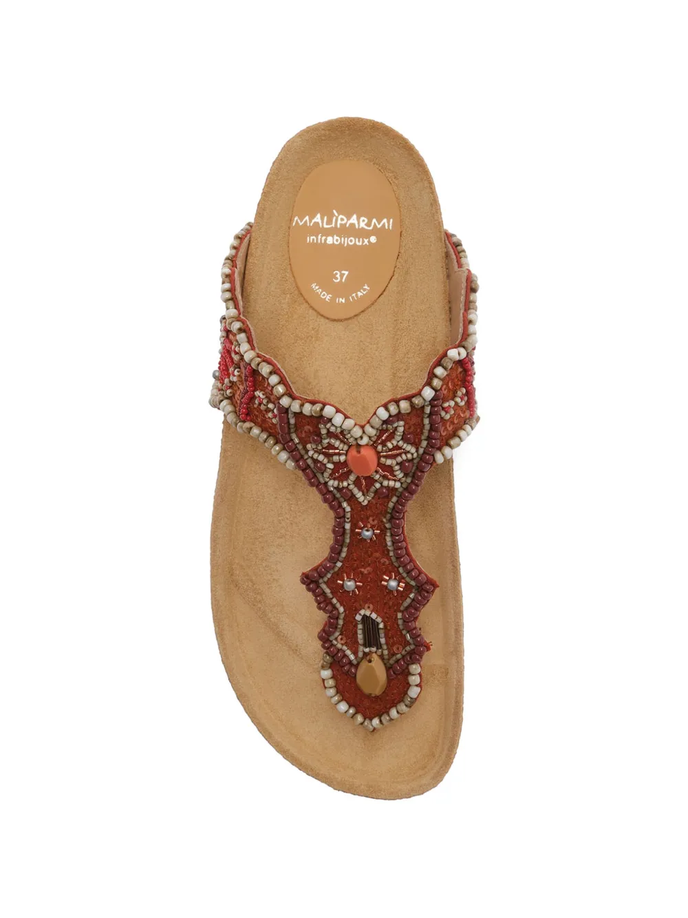 MALIPARMI Sunset Paisley Infrabijoux bead-embellished sandals Oranje
