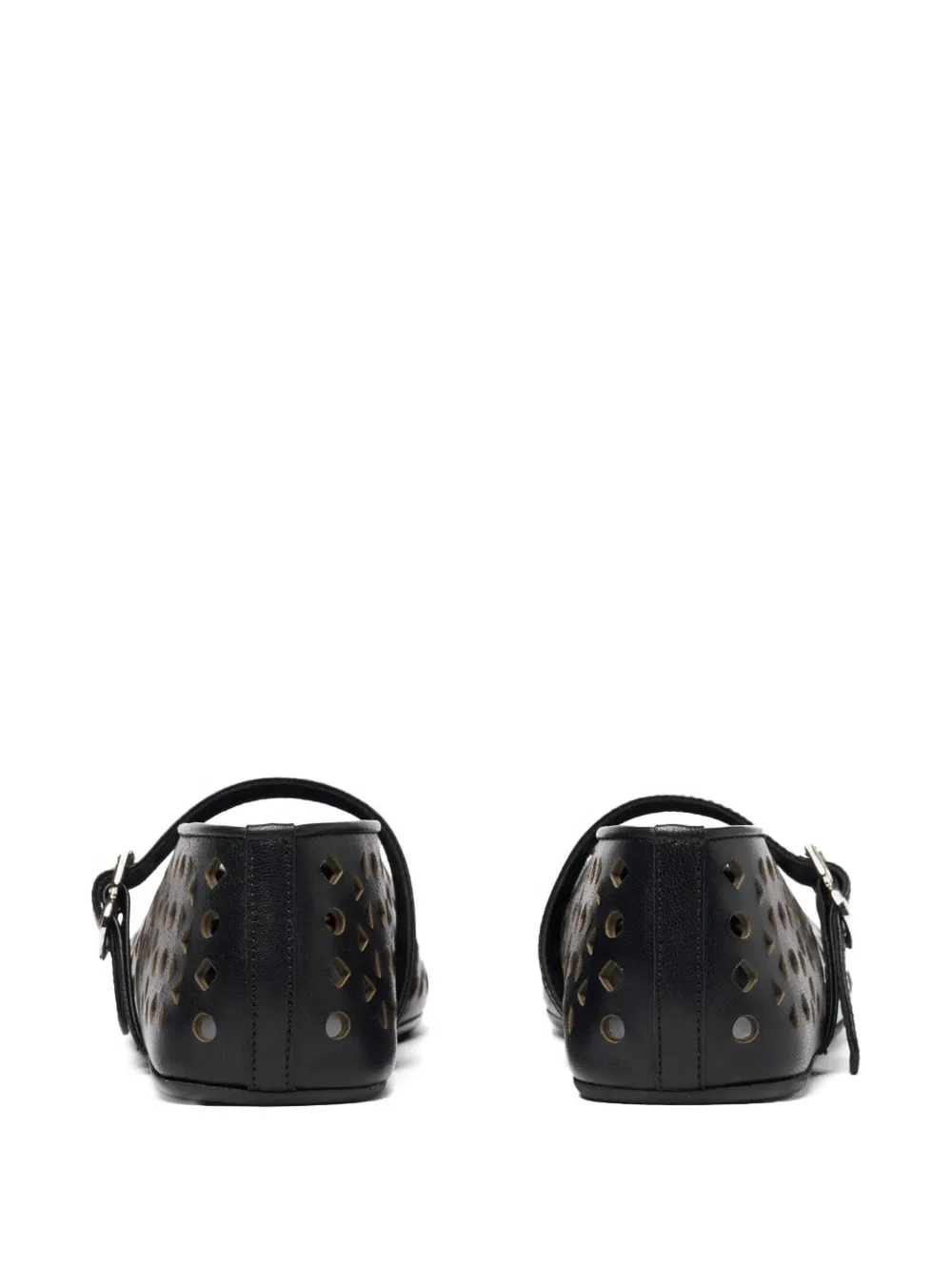 Scarosso Evelyn perforated ballet flats Zwart
