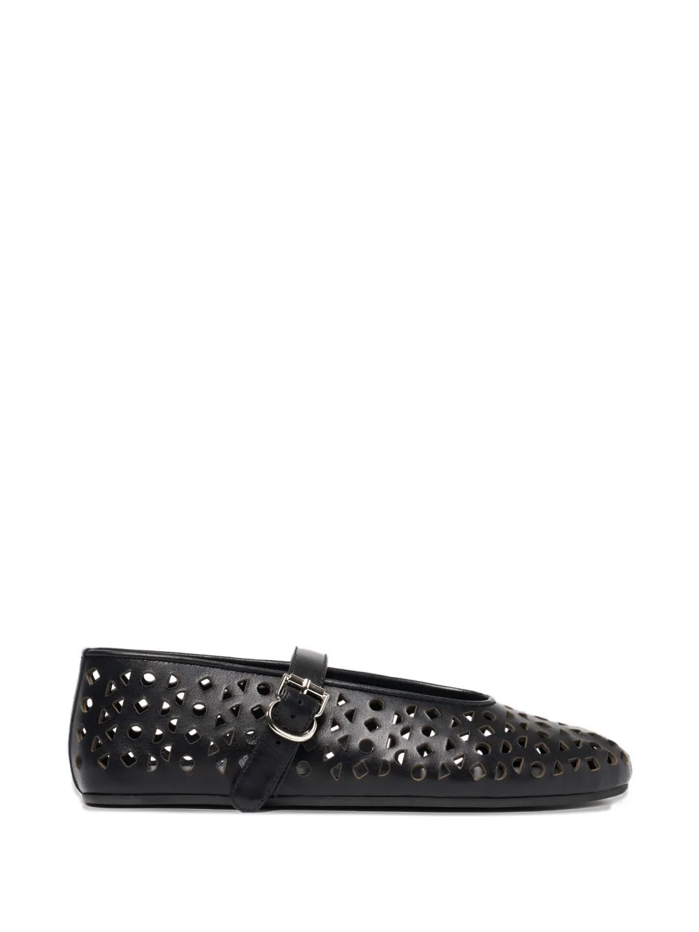 Scarosso Evelyn perforated ballet flats - Nero