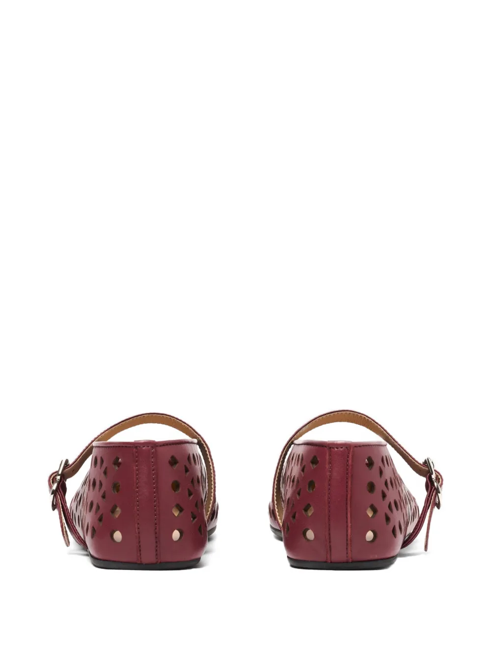 Scarosso Evelyn perforated ballet flats Rood