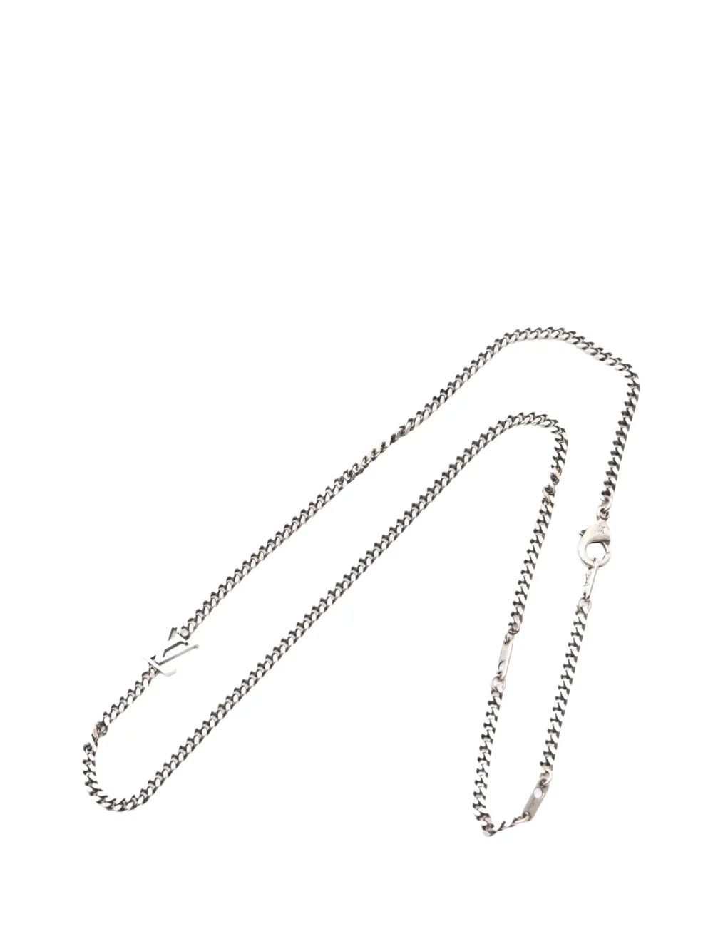 Louis Vuitton Pre-Owned 2025 Palladium Plated LV Yours Chain Necklace costume necklace - Argento
