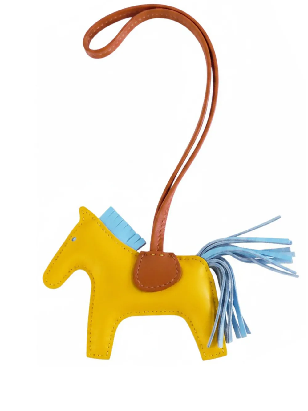 Hermès Pre-Owned 2019 Milo Lambskin Grigri Rodeo Bag Charm PM key chain - Giallo