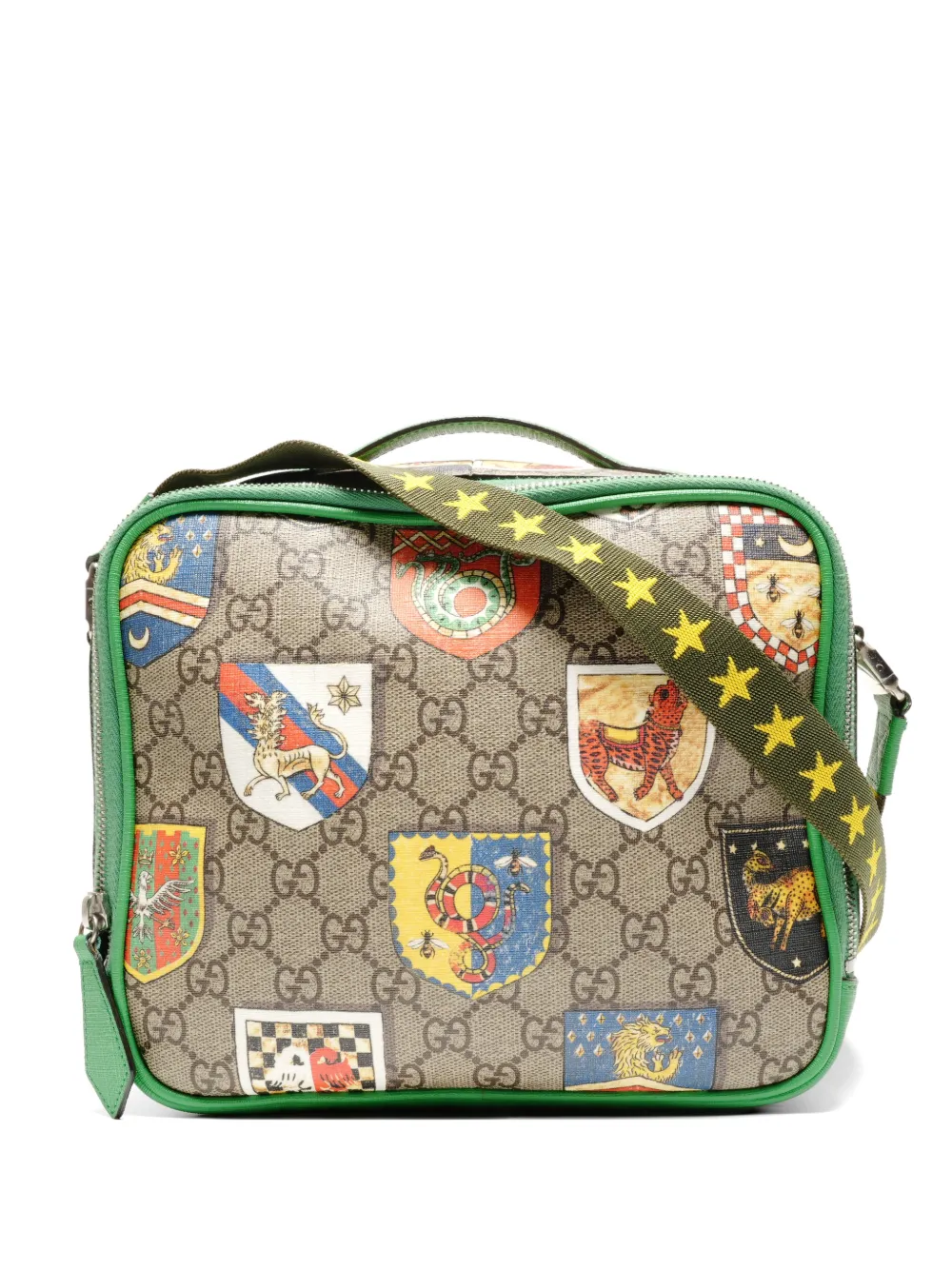 Gucci Pre-Owned 2015-2025 GG Supreme heraldic-print shoulder bag - Toni neutri