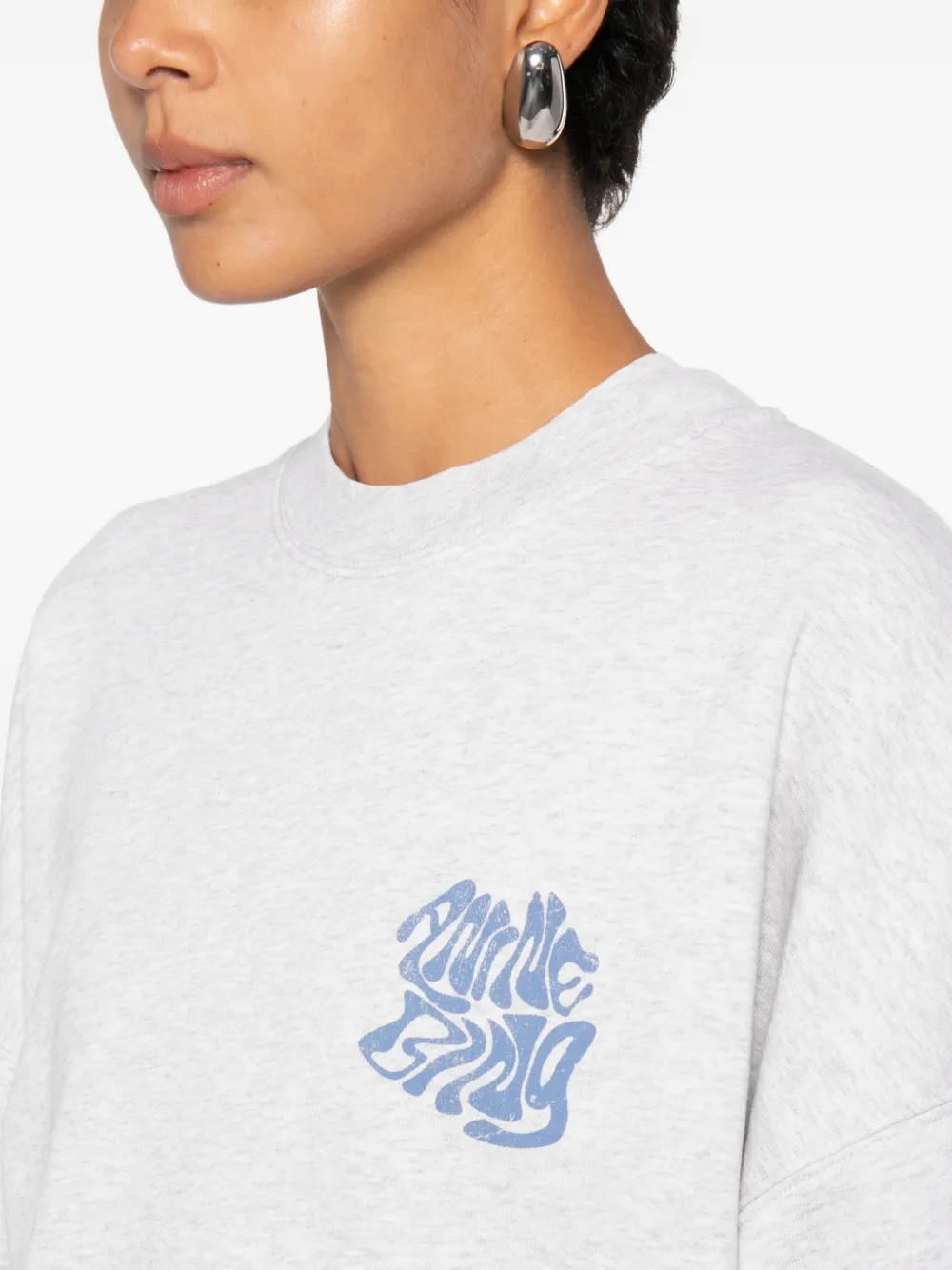 ANINE BING Sweater met logoprint Grijs