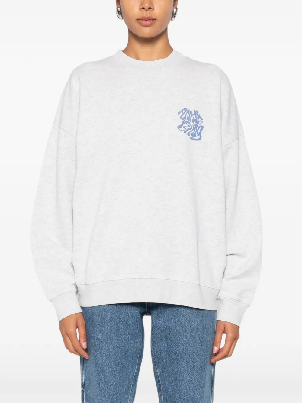 ANINE BING Sweater met logoprint Grijs